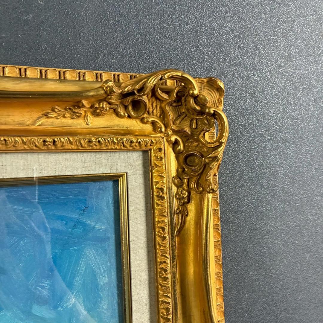 美品 藪野正雄「富士」キャンバスに油彩画 F8 直筆サイン入 豪華額装 二