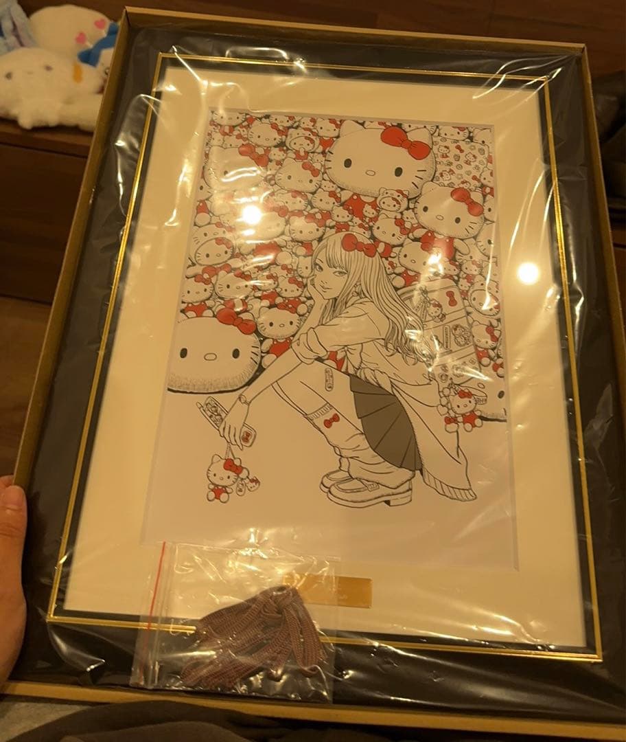 No43 伊藤潤二×サンリオキャラクターズ 複製原画 ギャル富江×ハローキティ