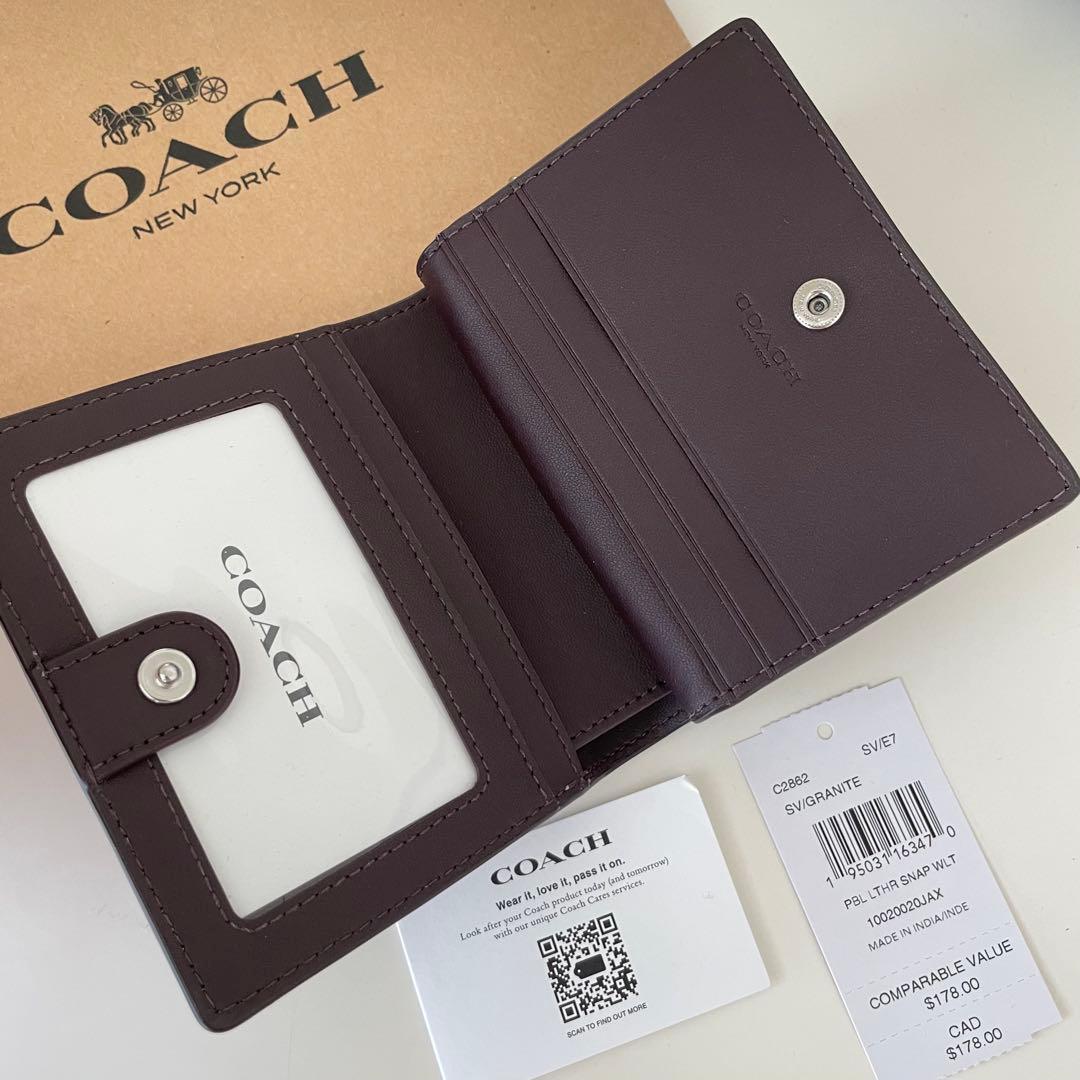 COACH コーチ 折り財布 グレー 二つ折り財布 - メルカリ