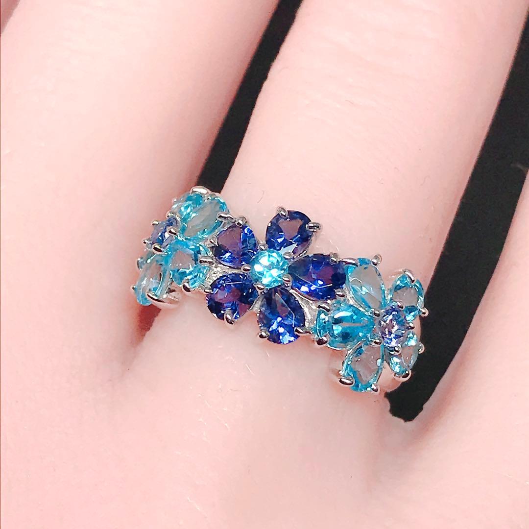 ポンテヴェキオ フラワーリング K18 マルチ ミックス カラーストーン