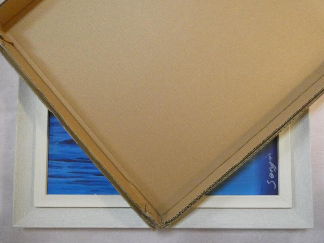 F6号　油絵　風景画　千住博　ウォーターフォール　額付き　手描き　肉筆