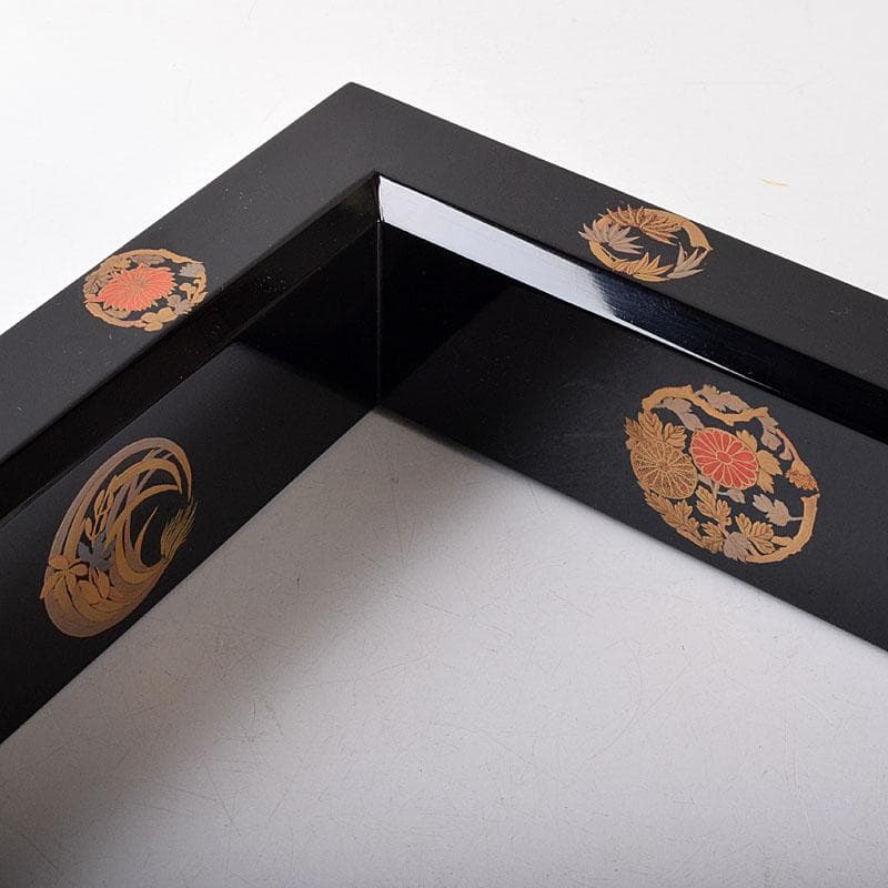 茶道具　輪島塗　北浜宗真作　四君子蒔絵　炉縁　共箱　8216C