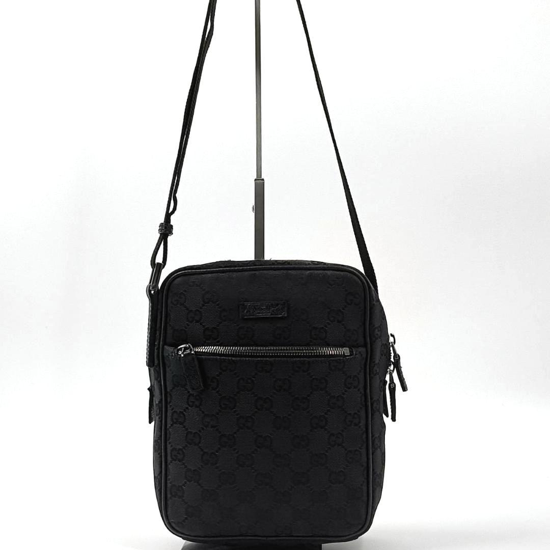 人気✨️ グッチ GG キャンバス ショルダーバッグ クロスボディ 斜め掛け 黒