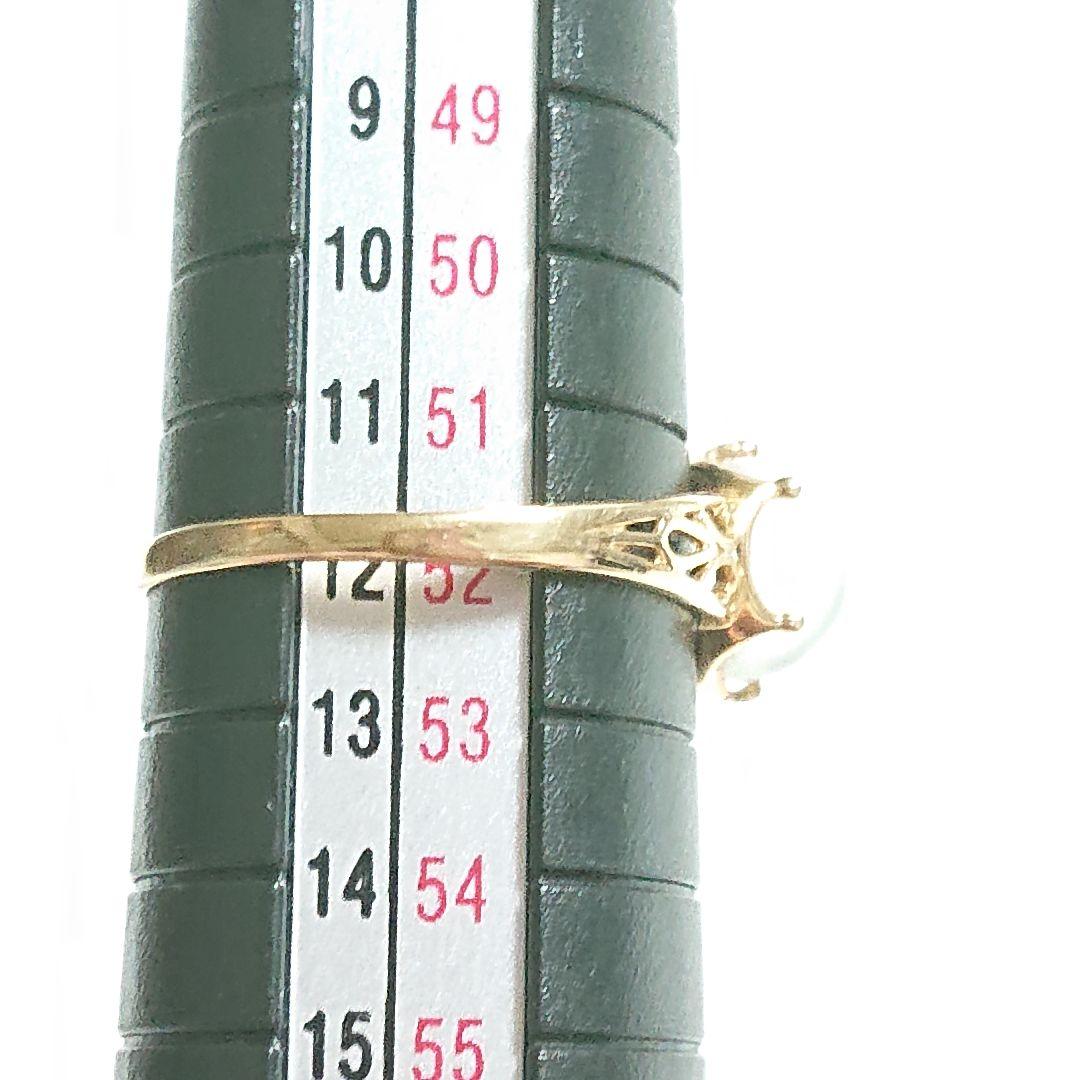 k18 ムーンストーン アンティーク調 リング 透かし 12号 18金