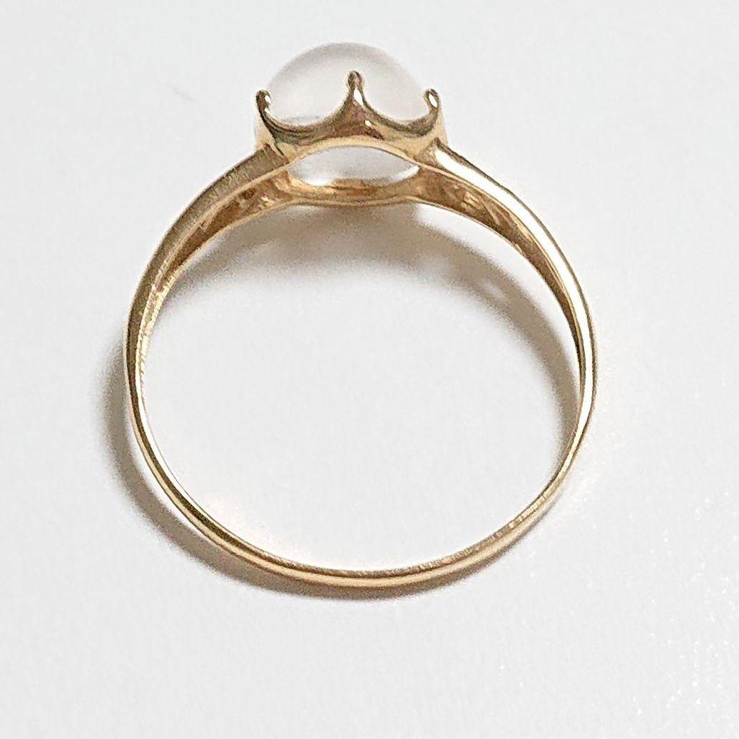 k18 ムーンストーン アンティーク調 リング 透かし 12号 18金