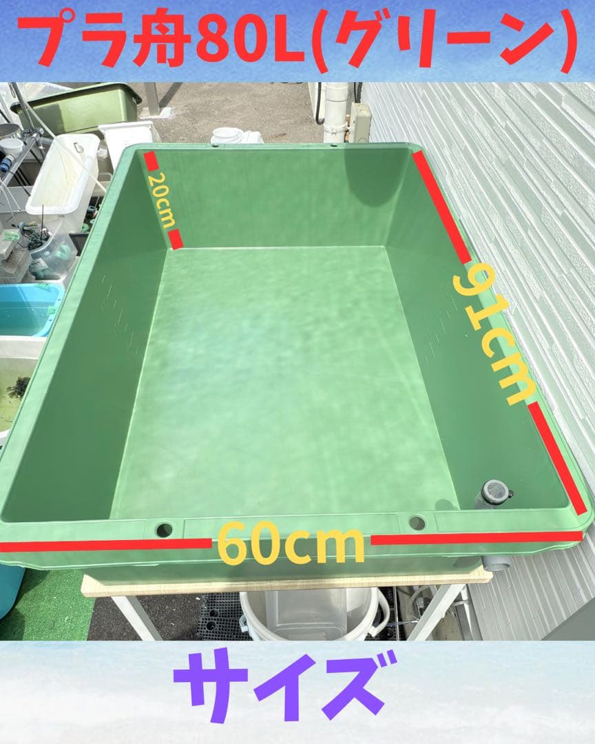 メダカ容器オーバーフロー加工トロ舟80L 3個セットプラ舟 NVボックス