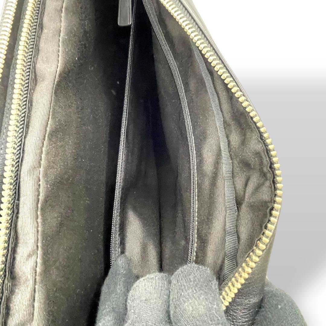 極美品　コーチ　2way ビジネスバッグ　ショルダー　2層　オールレザー　黒