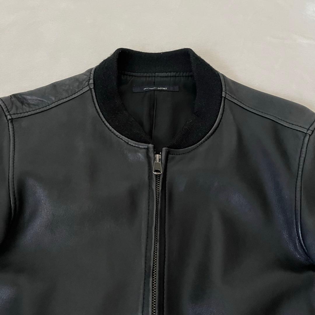 アーバンリサーチドアーズ ラムレザー MA-1 ブルゾン 羊革 シングル