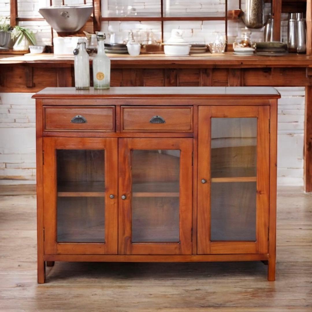 D 新品 アジアン キャビネット アンティーク カントリー 本棚 食器棚