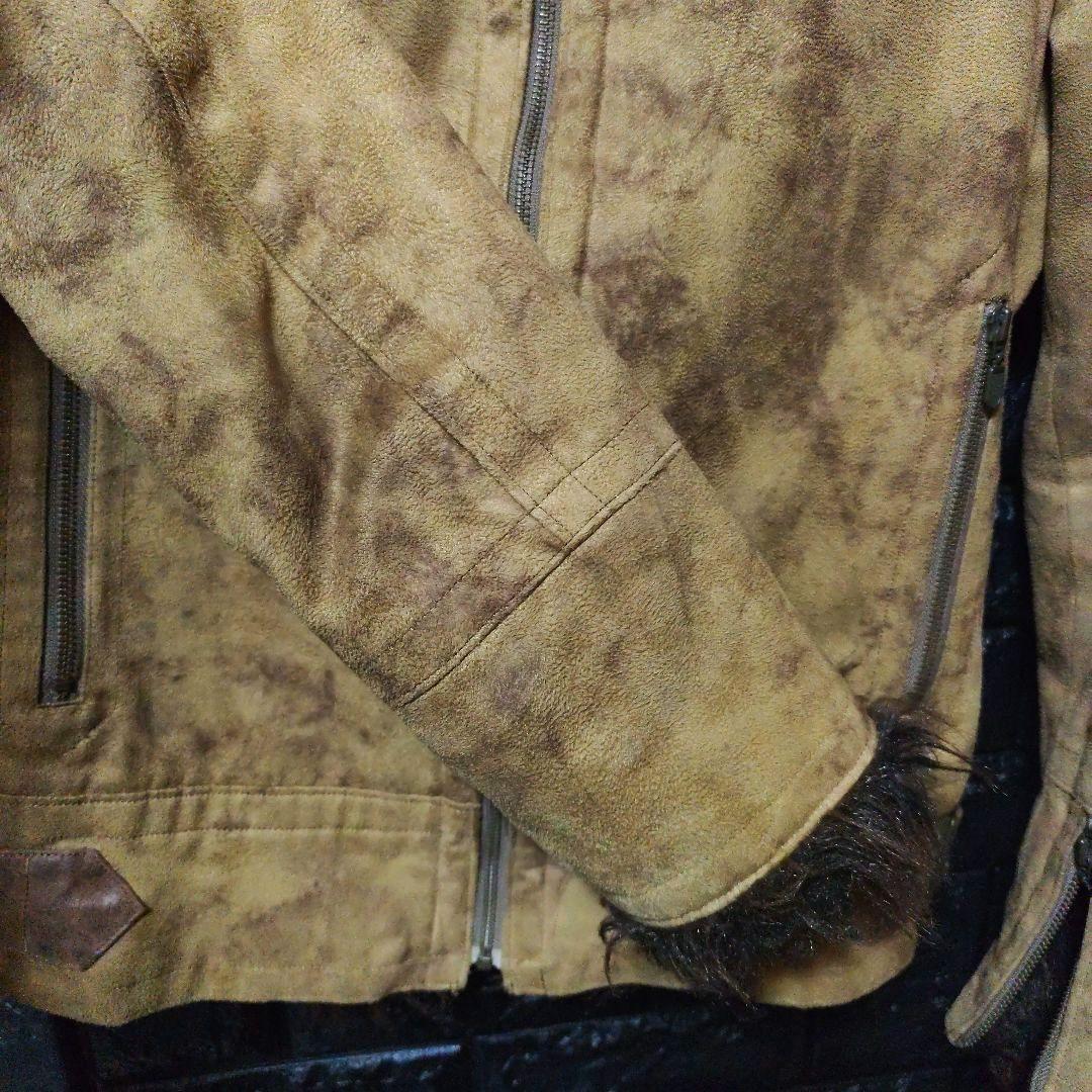 トルネードマート　ブラウン系　色ムラ加工　マイクロスエード　ファージャケット