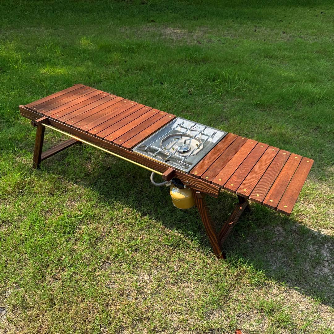 折りたたみローテーブル キャンプテーブル フラットバーナーigt