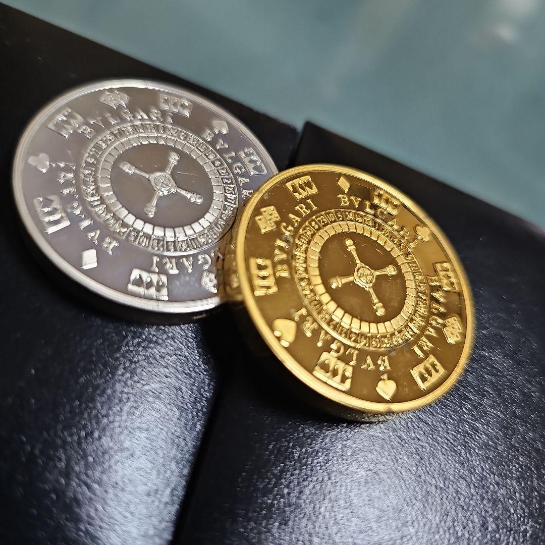 ラスベガスBVLGARI限定 サイコロデザイン金貨・銀貨2枚セット　シルバー高騰