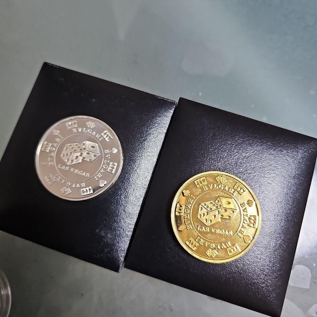 ラスベガスBVLGARI限定 サイコロデザイン金貨・銀貨2枚セット　シルバー高騰