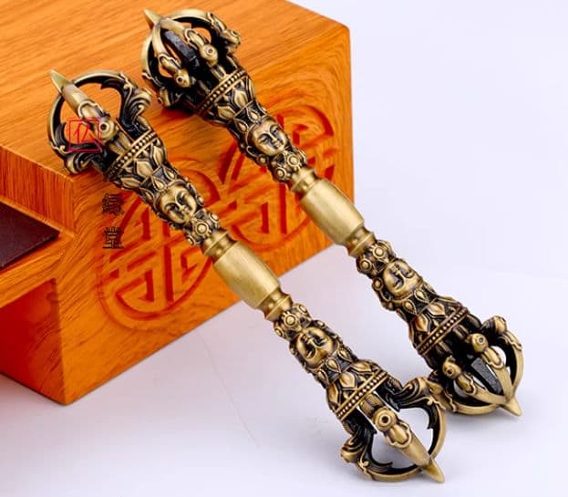 修縁堂】真鍮製 チベット式 五鈷杵 法器法具