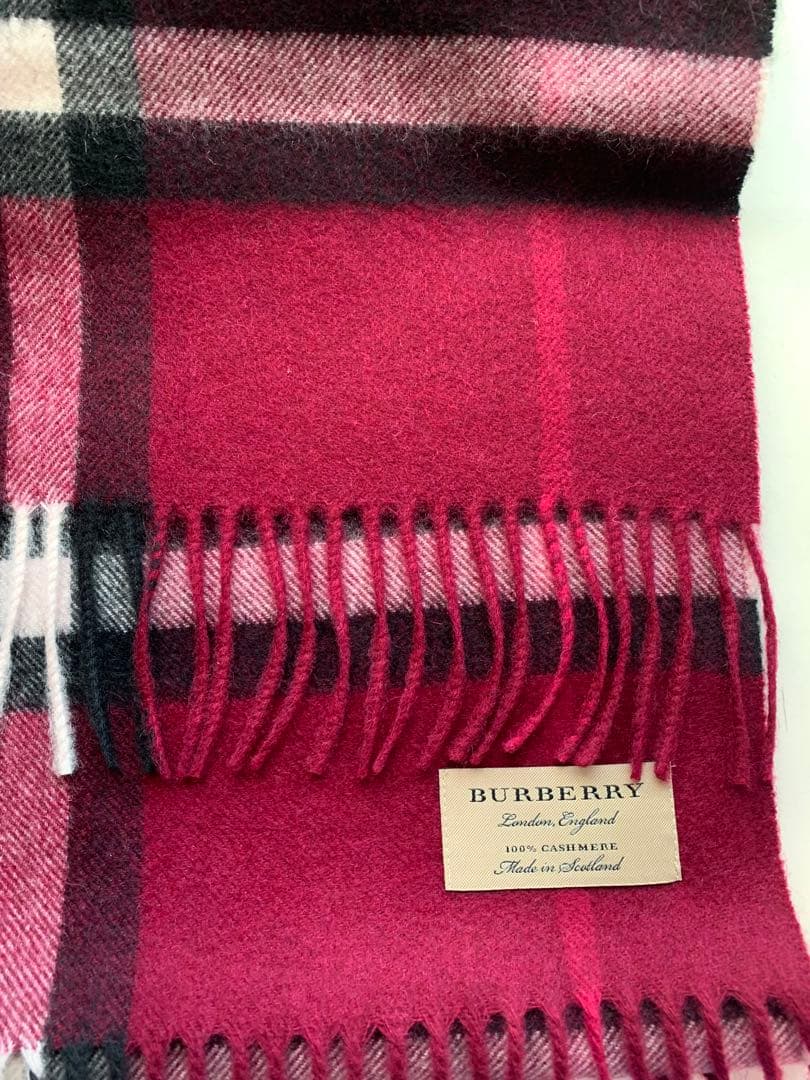BURBERRY バーバリー カシミヤ マフラー チェック ピンク BURBERRY