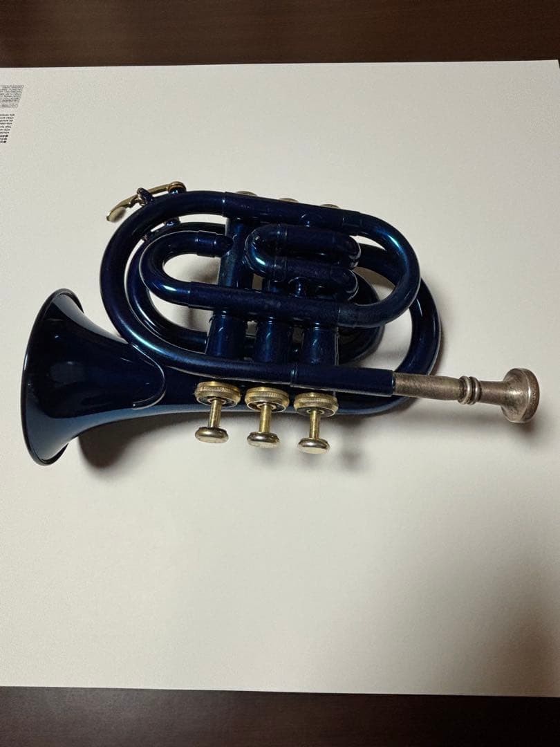 J.Michael 青 ポケットトランペット 本体 ケース付き