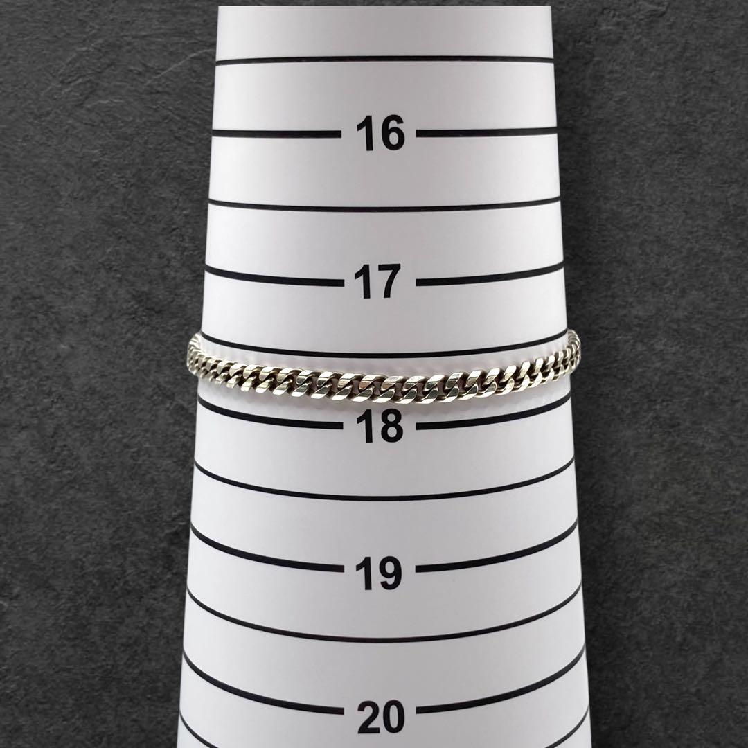 SV925 6面喜平チェーンブレスレット 18cm 幅4mm 379