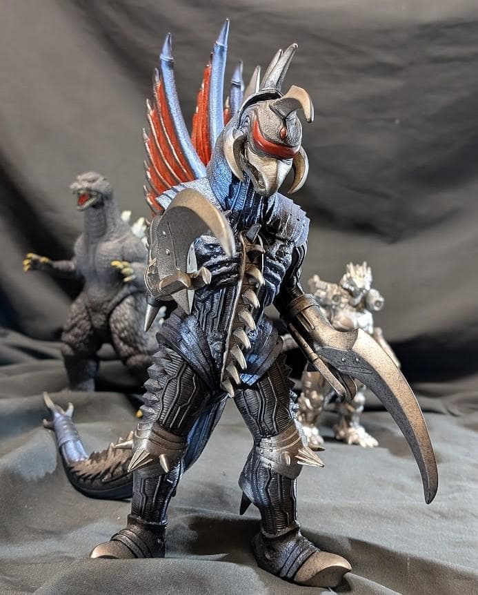 FWゴジラ＆ガイガン（公開年発売版）＋機龍（現行サイズ）バンダイソフビ