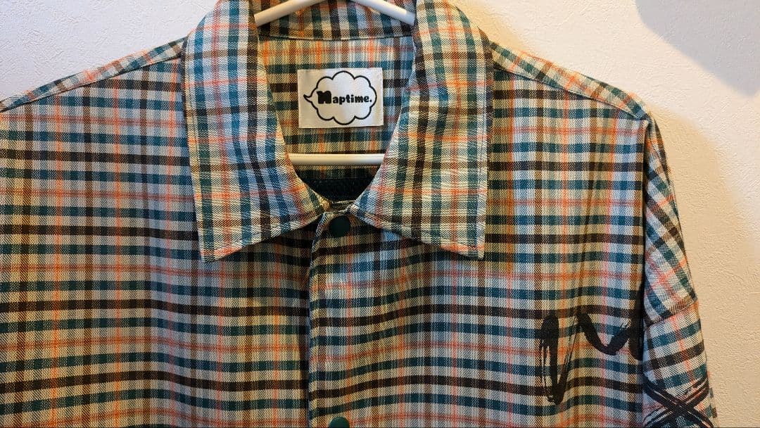 Naptime. チェック柄BLUE コーチジャケットフリーサイズ