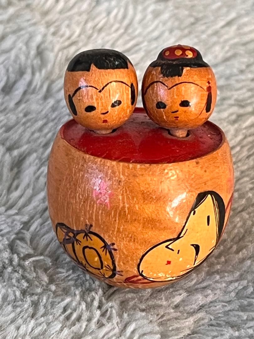 ミニチュアこけし15体 木製 手作り 首振りこけし 最小1センチ 昭和30年代