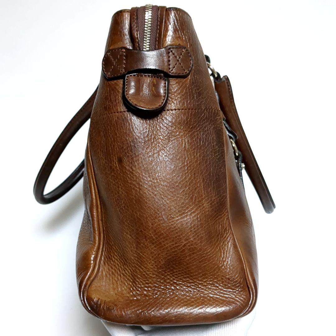 ✨万双✨双鞣和地 トートバッグ ブラウン レザー 肩がけ