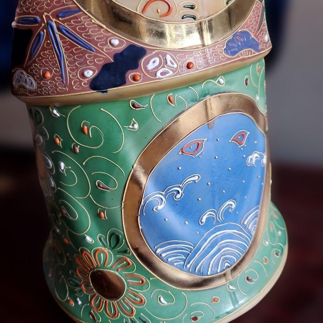 九谷焼八幡窯 大きな陶器高砂人形 日本人形 工芸品