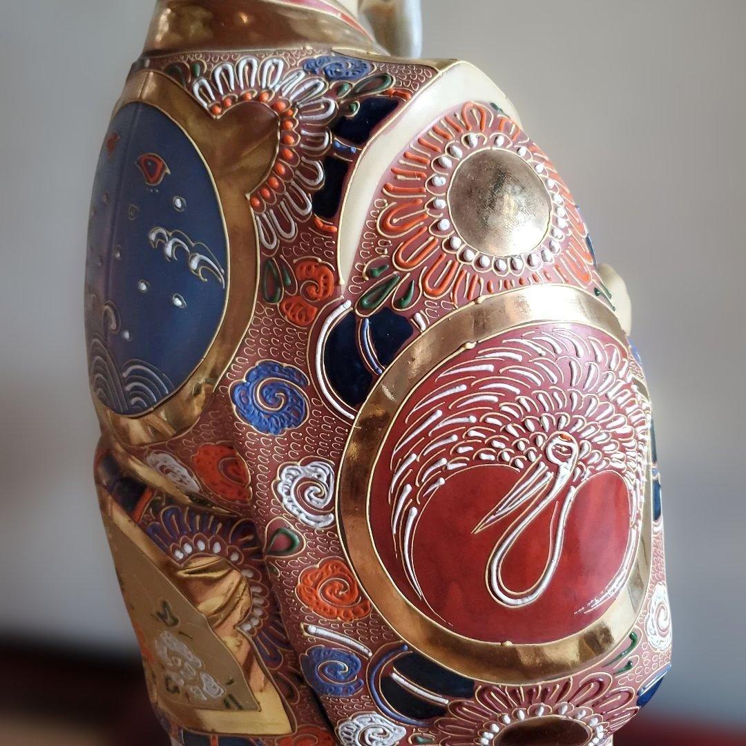 九谷焼八幡窯 大きな陶器高砂人形 日本人形 工芸品