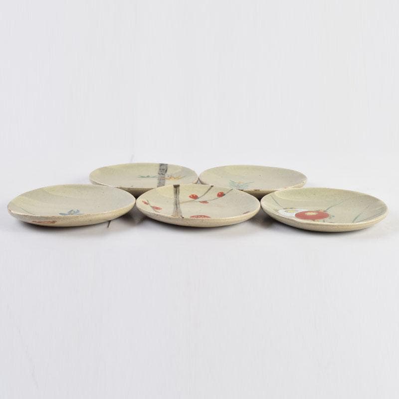 和食器　茶懐石　幸兵衛窯　絵変　銘々皿　五客　共箱　6点まとめて　V　8932A