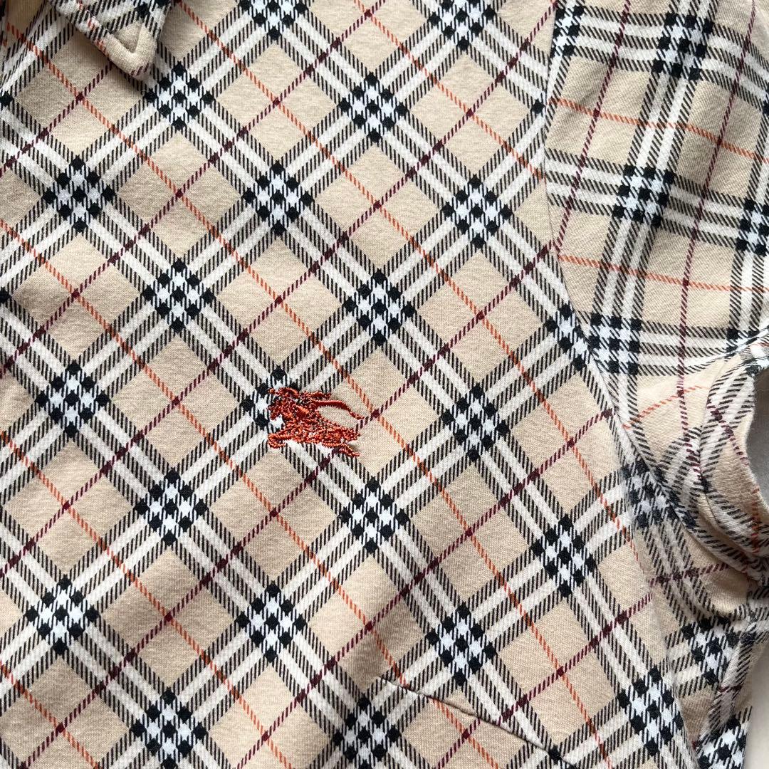 Y2K バーバリーブルーレーベル ノバチェック ポロシャツ ベージュ 38