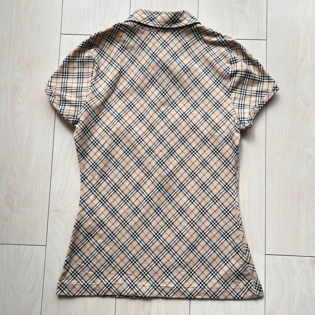 Y2K バーバリーブルーレーベル ノバチェック ポロシャツ ベージュ 38