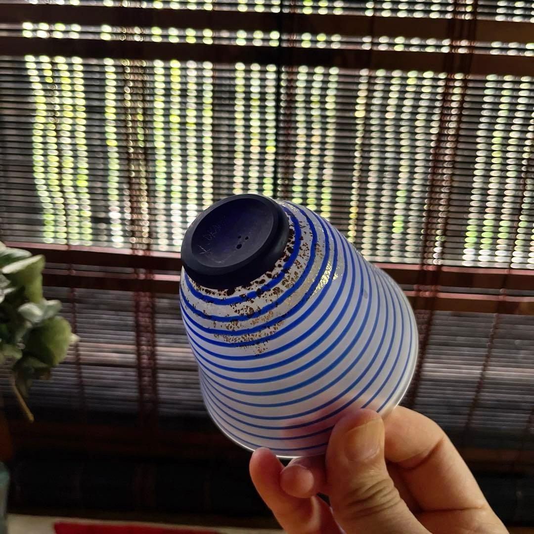 骨董 現代工芸 ガラスアート 大川 薫 スパイラル 冷茶碗 茶器 盃 酒器 2客