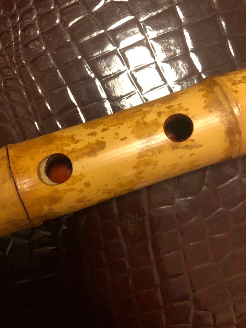 真山銘 尺八 一尺七寸 都山流 銀三線