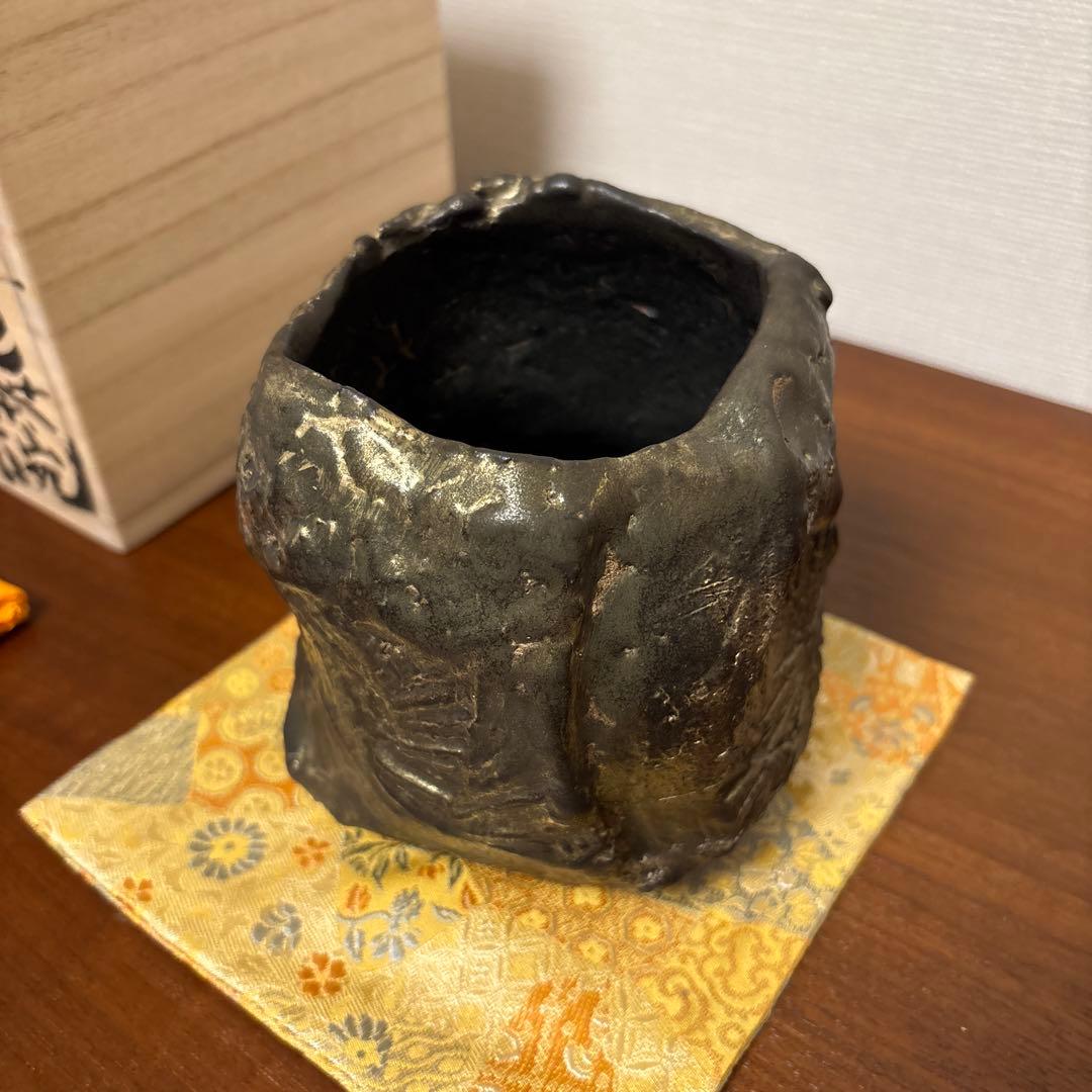 池田省吾 黒金彩茶碗 抹茶茶碗 ikeda shogo