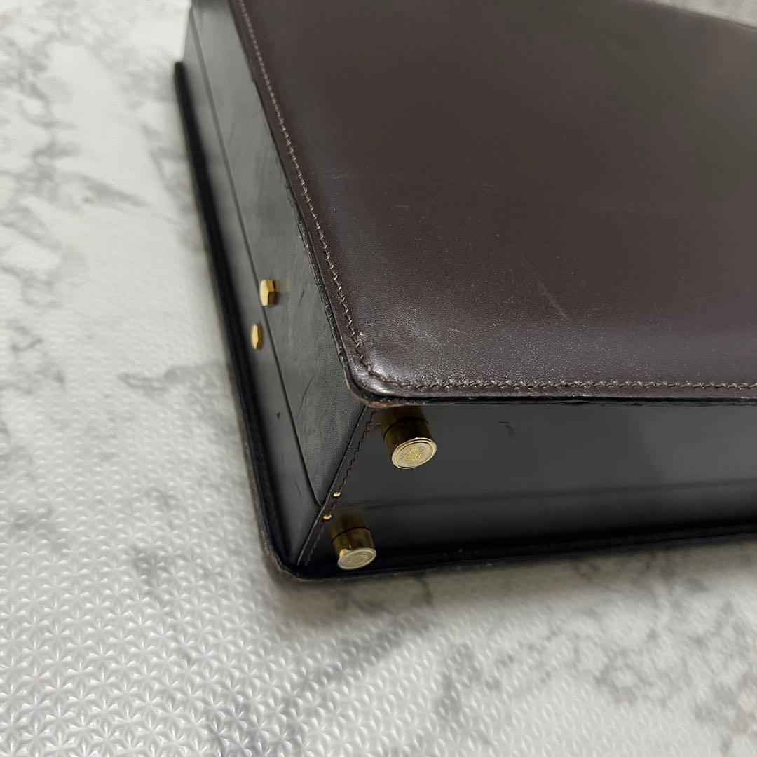 ロエベ アタッシュケース ビジネスバッグ アナグラム レザー ブラウン