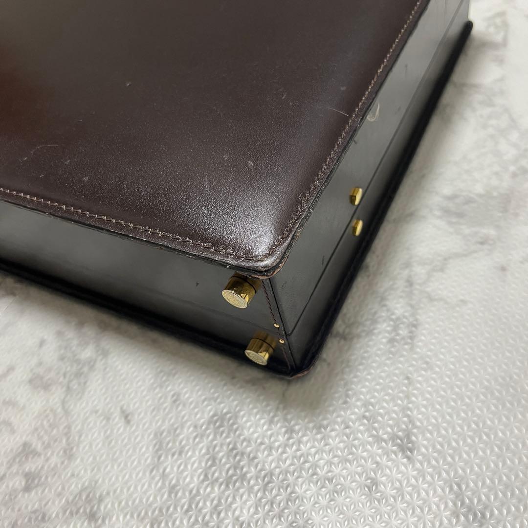 ロエベ アタッシュケース ビジネスバッグ アナグラム レザー ブラウン