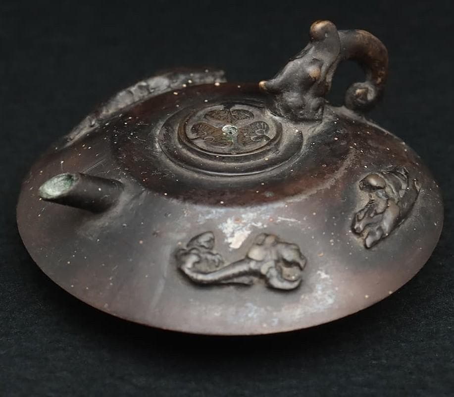 大名品】◇『徳川家伝来 三つ葉葵紋 鉄瓶』 ◇検）徳川家康 亀文堂