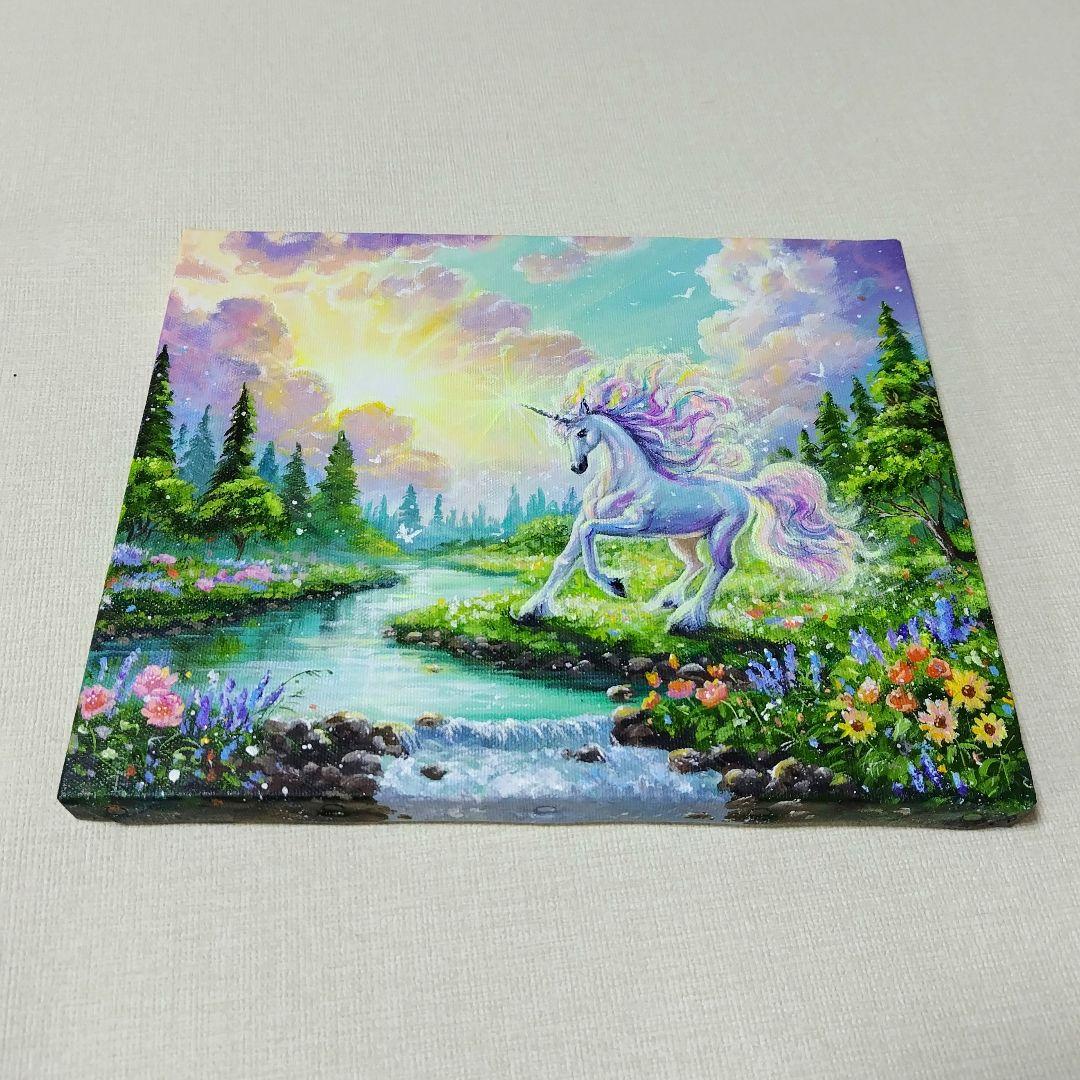 琥*ん様 【ユニコーン】アクリル画 F3 風景画 絵画