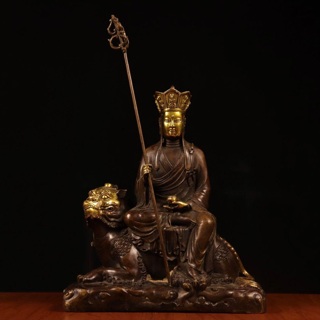 仏教美術 九華山地蔵王仏像 銅製 仏像 彫刻 置物 開運 風水