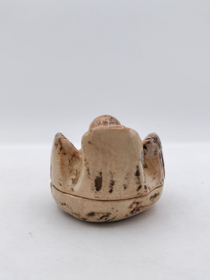 c390香合 福良雀 不志名焼 8代土屋雲善 木箱 茶道具