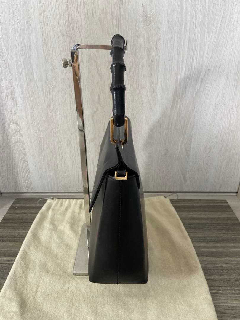 GUCCI ハンドバッグ　バンブー　レザー　ブラック　手持ち　フォーマル　保存袋