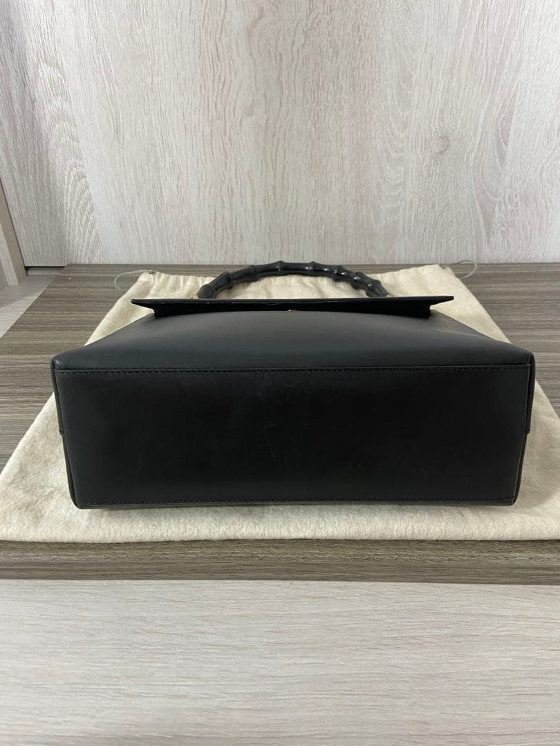 GUCCI ハンドバッグ　バンブー　レザー　ブラック　手持ち　フォーマル　保存袋
