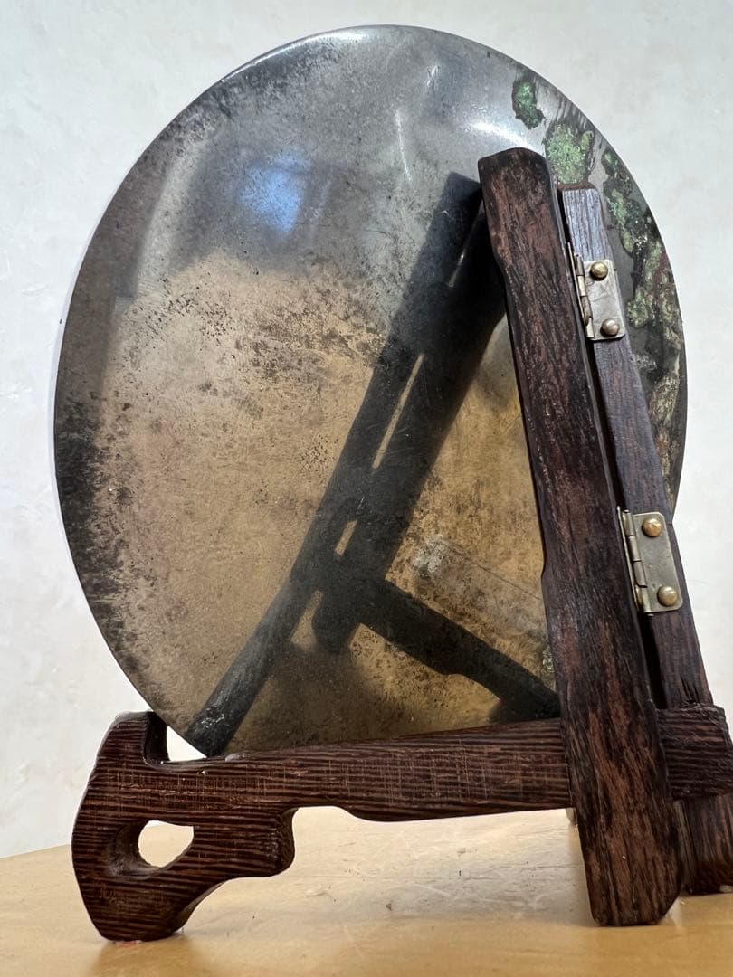 中国唐代海獸葡萄紋青銅鏡骨董青銅器古美術アンティーク 江戸 青磁