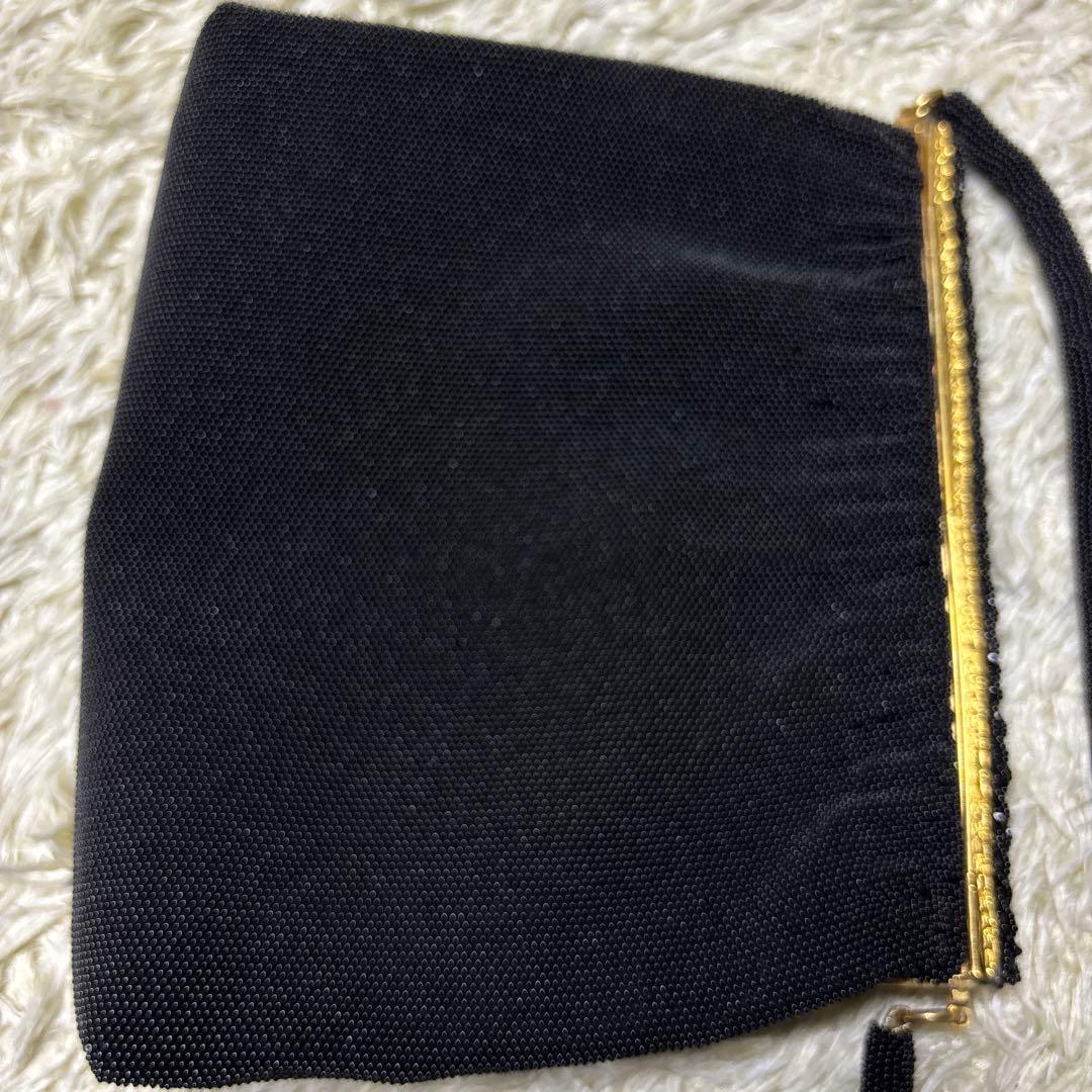 フランス製 アンティーク ヴィンテージ ビーズバッグ 黒 ブラック Benex