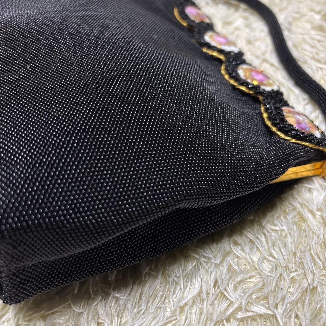 フランス製 アンティーク ヴィンテージ ビーズバッグ 黒 ブラック Benex