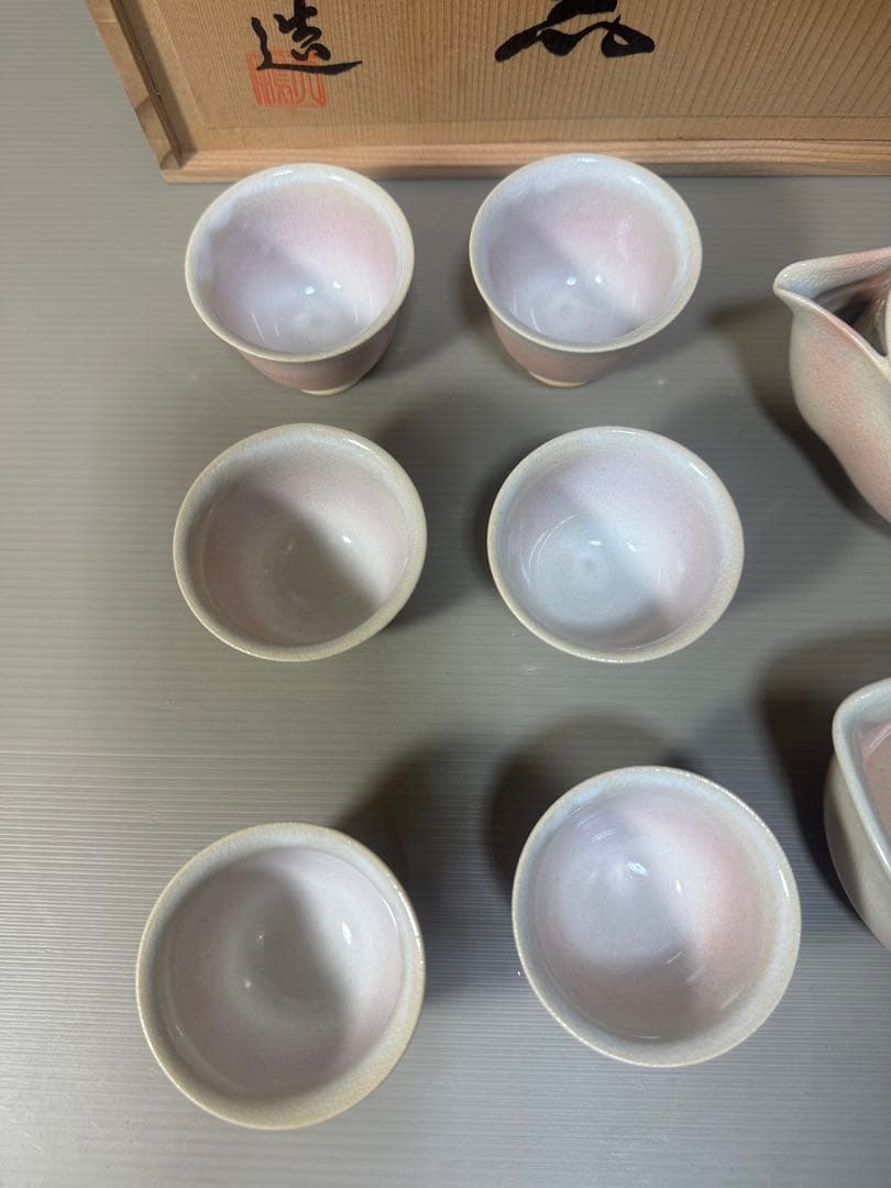 2292 萩焼 茶器セット 宝瓶1客 湯冷し1客 湯呑6