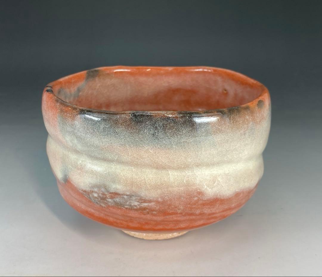 茶道具】政所窯 永興明道造 赤茶碗（共箱）