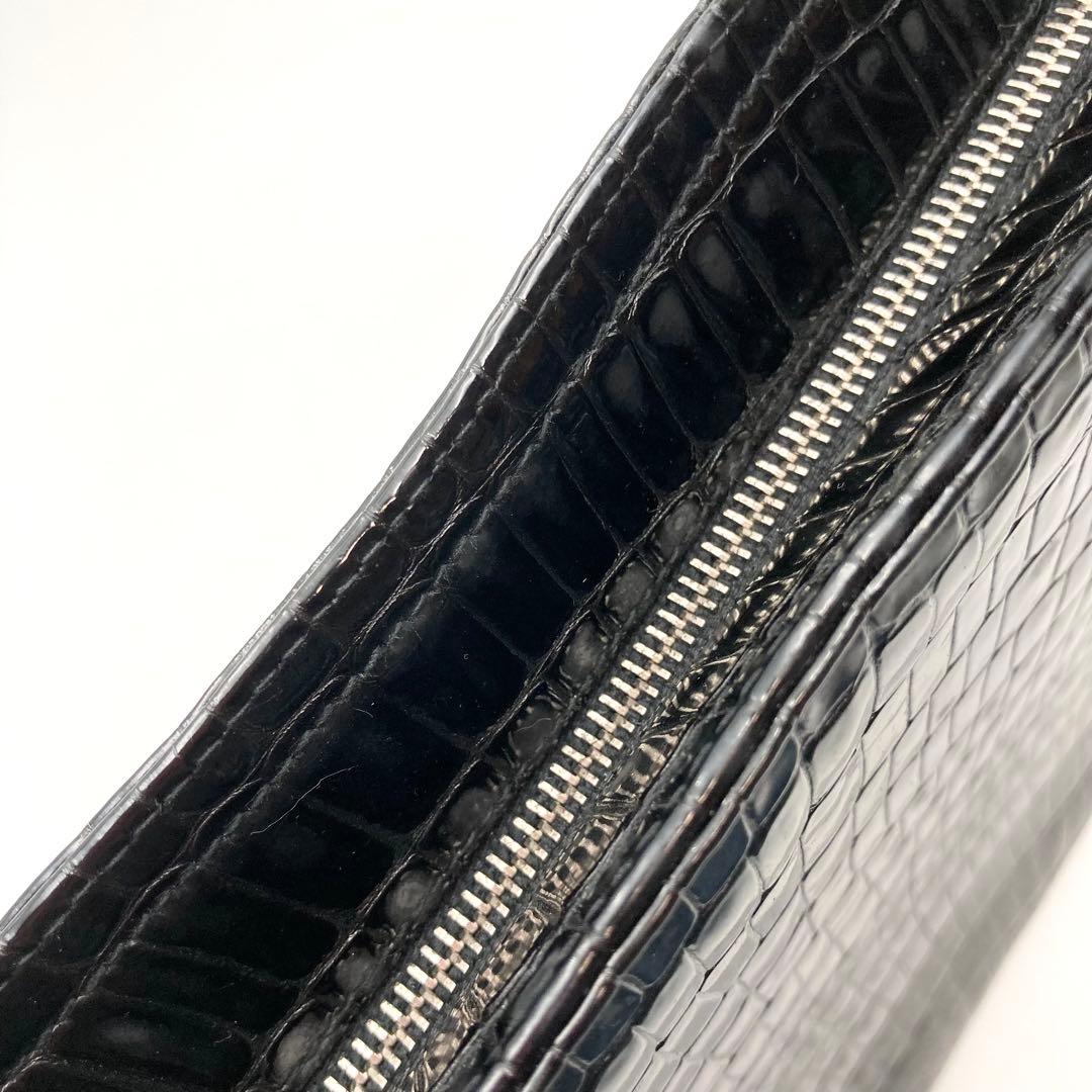 BM✨ サルヴァトーレフェラガモ ガンチーニ ショルダーバッグ 黒 クロコ
