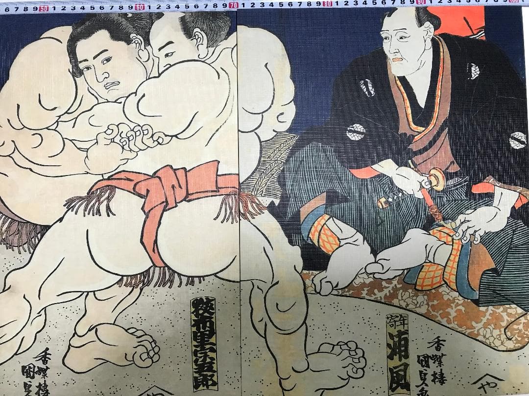 浮世絵パネル　三分割　40×90㎝