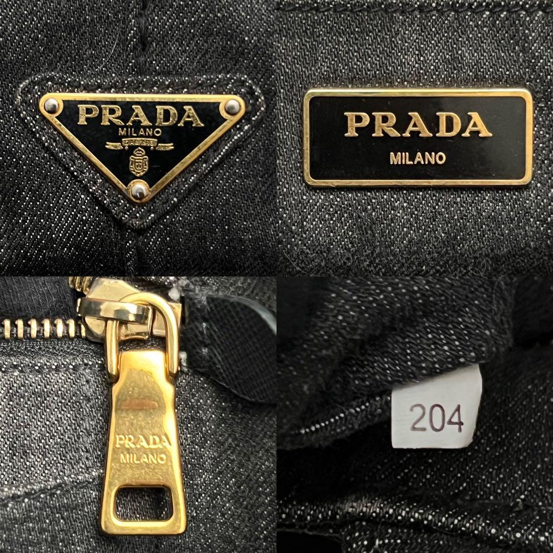 ◇美品◇プラダ　カナパS ブラックデニム　2wayバッグ　ショルダーバッグ