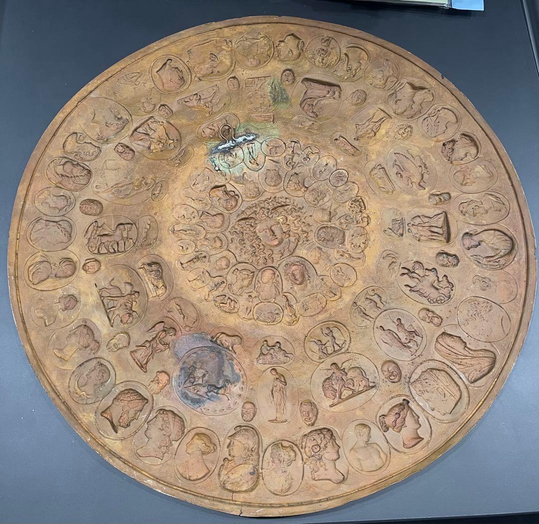 19世紀アンティークギリシャローマ帝国神話的な壁掛プレート